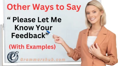Please Let Me Know Your Feedback